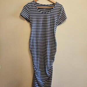 Isabel MATERNITY Striped Bodycon Sleeved Dress